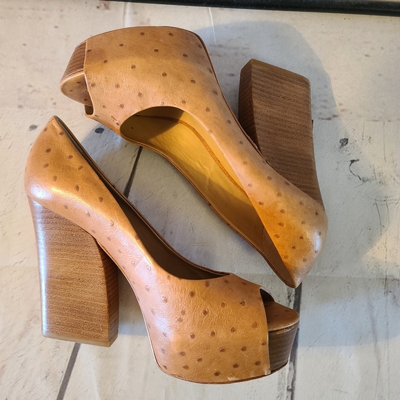 POUR LA VICTOIRE PLATFORM PEEPTOE CHUNKY HEELS - Picture 4 of 9